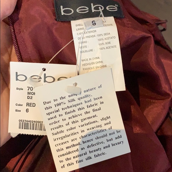 NWT - Bebe Red Silk Gown - Picture 5 of 6